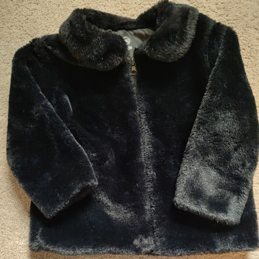 Wonder Nation Black Fur Toddler Jacket